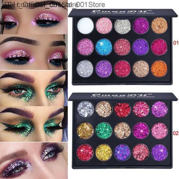 Sombra de ojos 15 colores flash sombra de ojos bandeja pigmento paleta de maquillaje profesional duradero MaquilageQ240229