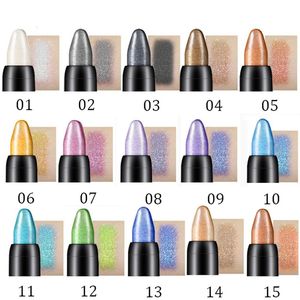 Oogschaduw 15 Kleur Parelmoer Oogschaduw Eyeliner Potlood Waterdicht Glitter Matte Naakt Make-Up Pigment Pen 231017