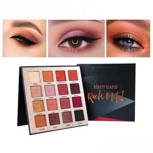 Oogschaduw 16 kleur bronzer palet rock metaal charme ogen parelle oogschaduw schoonheid geglazuurde make -up drop levering gezondheid dhsxj