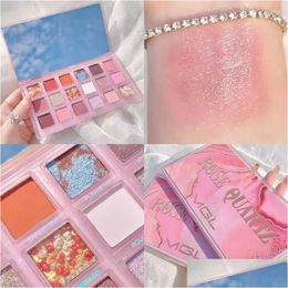 Oogschaduw 18 Kleuren Rozenkwarts Oogschaduw Palet Mat Glitter Make-up Langdurig Waterdicht Glanzend Pigment Drop Levering Gezondheid B Dhpy9