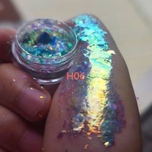 Oogschaduw 1gpcs Ultra Fijne Regenboog Iriserende Opaal Kleur Verschuivende Multichrome oogschaduw vlokken Pigment Make-Up 230703