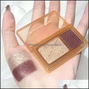 Ombre À Paupières 2 Couleurs Palette Ombre À Paupières Mat Paillettes Vert Fard À Paupières Néon Nu Rouge Pigments Maquillage Professionnel Drop Delivery Santé Dhj9H