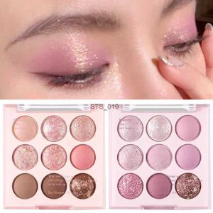 Fard à paupières 2023 Nouvelle palette de fard à paupières neuf couleurs Rose Rose Couleur Nacré Mat Glitter Fard à paupières Brillant Ombre à paupières Maquillage des yeux longue durée L231115