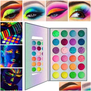 Sombra de ojos 24 colores Colores metálicos Paleta de sombras de ojos Maquillaje luminoso Brillo Belleza Fluorescencia Brillo Gota Entrega Salud Ojos Dhtl9