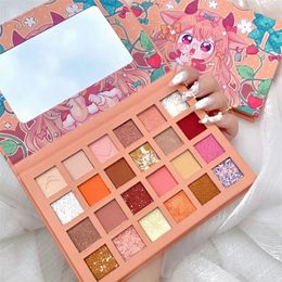 Palette d'ombres à paupières, 24 couleurs, fraise, fille, perle scintillante, imperméable, maquillage mignon, cosmétiques pour femmes, 231117