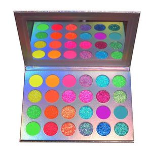 Ombre à paupières 24 couleurs Ombre à paupières lumineuse 24 couleurs Halloween Palette de maquillage pour les yeux au néon brille dans le noir Pâques et Halloween 230804