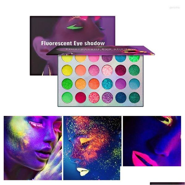 Sombra de ojos 24 colores Luminoso Sombra de ojos Maquillaje Lentejuelas para Tmaquillagehe Maquillaje oscuro Resplandor facial Venta al por mayor Entrega de gotas Salud Dhnlr