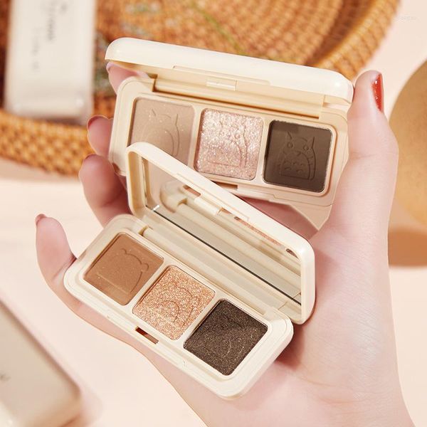 Sombra de ojos 3 colores cubo de azúcar brillante paleta de sombras de ojos brillo mujeres mate duradero cosméticos impermeables