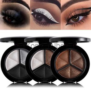 Sombra de ojos 3 colores Brillo Mate Paleta de sombras de ojos Bronceador Astilla Gris Ahumado Brillo Desnudo Sombra de ojos Paleta Maquillaje Pigmento Polvo Cosmético x0804