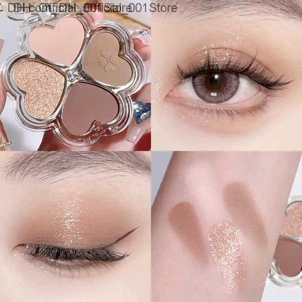 Sombra de ojos Paleta de sombras de ojos de 4 colores cosméticos maquillaje de perlas paleta de arte coreano brillante Q240229