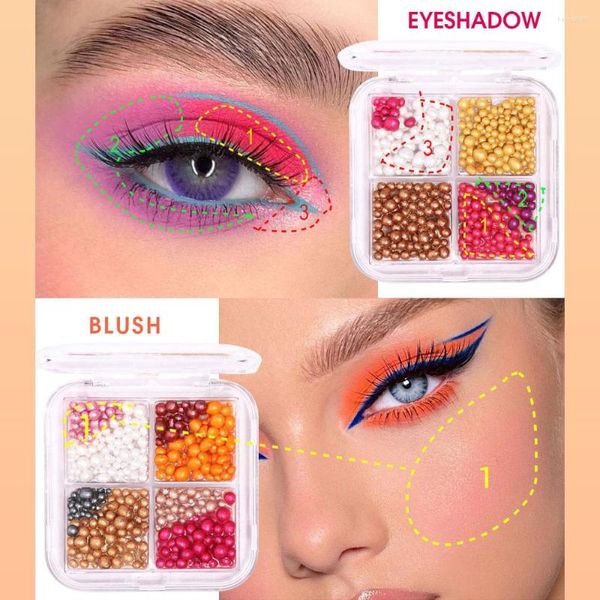 Sombra de ojos 6 colores Multi-uso Destacar Colorete Sombra de ojos Paleta Fácil de aplicar Cuenta Perla Cosmético Brillo Belleza Maquillaje al por mayor