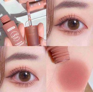 Oogschaduw 6 Kleuren Matte Vloeibare Oogschaduw Crème Melk Thee Palet Fluwelen Wang Naakt Poeder Contour Schaduw Primer Roze BLUSHL231115