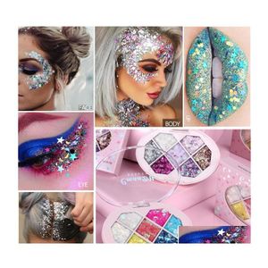 Oogschaduw 7 kleur pailletten oogschaduw crème palet diamant alien roze pailletten pentagram fragment moon star cmaadu groothandel podium mak dhpdx