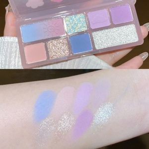 Oogschaduw 8 Kleuren Matte Oogschaduw Palet Groen Roze Blauw Glanzend Langdurige Shimmer Pigmenten Glitter Oogschaduw Oogmake-up Cosmetische Korea 230717