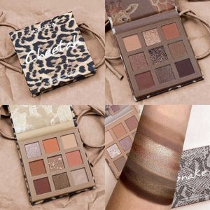 Ombre à paupières 9 couleurs Nude Shimmer Matte Ombre à paupières Palette Glitter Léopard Girafe Ombre à Paupières Longue Durée Étanche Mat Pigments Maquillage x0804