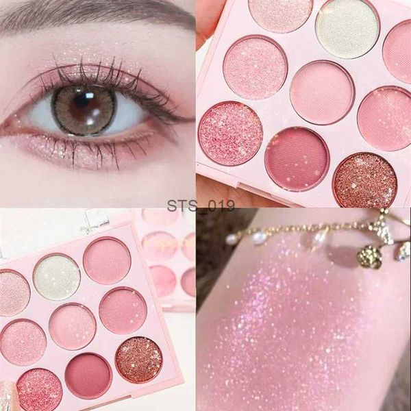 Sombra de ojos 9 colores Helado Paleta de sombras de ojos Brillo Rosa Leche de avena Rosa Púrpura Sombras de ojos Paleta de sombras de ojos frescas Corea Maquillaje de ojos L231115