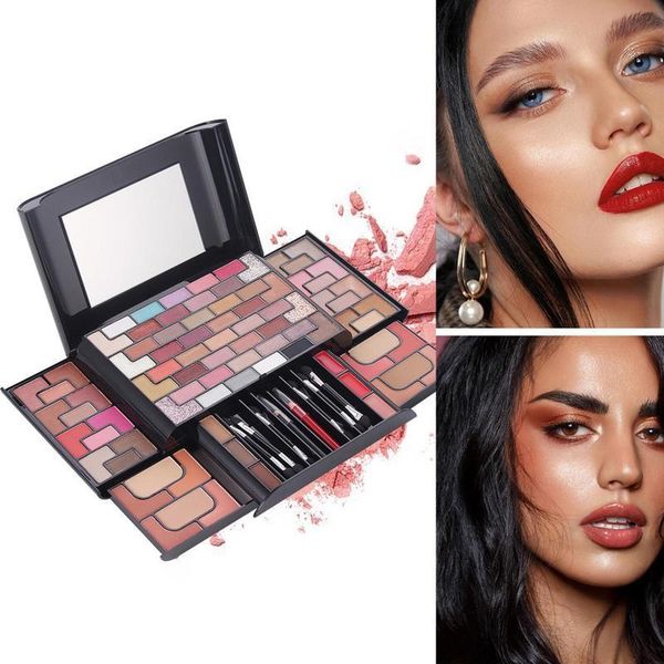 Sombra de ojos Juego de maquillaje profesional todo en uno Caja de cosméticos multifunción Sombra de ojos Rubor Lápiz labial Polvo para cejas Kits de cosméticos Estuche 230724