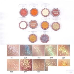 Sombra de ojos Asaruya Moonlight Sombra de ojos única 10 colores Teclado Puntas de los dedos Pigmento Brillo Oro Verde Brillo 3D Paleta desnuda Maquillaje DHWJW