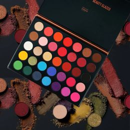 Oogschaduw Beauty Glazed 35 kleuren Matte glanzende Pigme Eyeshadow Palet Blijvende oogschaduwpalet Gemakkelijk in te kleuren Make-upsets Cosmetica 231031