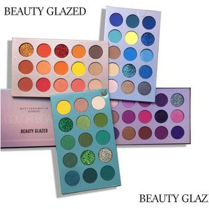 Sombra de ojos Beauty Glazed 60 Color Board Paleta de sombras de ojos Bandeja con 4 tablas Fácil de usar Shimmer Brighten Pearl Cos Stage Eyes Make Dhnld