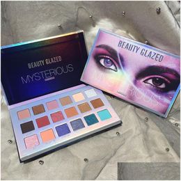 Ombre à paupières Beauty Glazed Mysterious Planet 18 couleurs Palette de fard à paupières diamant surligneur paillettes Coloris palettes de maquillage Drop Deliv Dhtlp