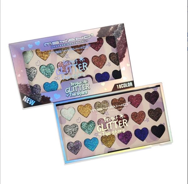 Sombra de ojos Belleza Formas de brillo Paleta Sombra de ojos 15 colores Corazón extremadamente pequeño y maquillaje redondo Entrega de gotas Salud Ojos Dhnyc