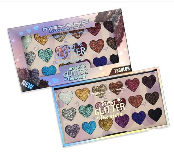 Sombra de ojos belleza brillo formas paleta sombra de ojos 18 colores corazón extremadamente pequeño y maquillaje redondo entrega de gota salud ojos Dh