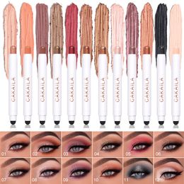 Oogschaduw CAKAILA Double Head Matte Pearlescent Waterproof Eyeshadow Stick Langdurige Shimmer Eye Shadow Pencil Makeup Texture Beauty 230717