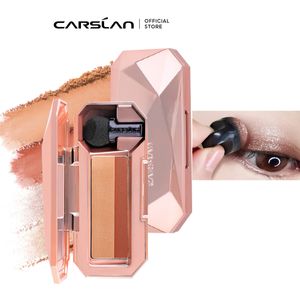 Oogschaduw CARSLAN Dubbele Kleur Oogschaduw Palet 3 Seconden Gekleurde Gradatie Cosmetische Borstel Make-Up Naakt Matte Shimmer Glitter Oogschaduw 230712