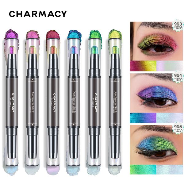 Fard à paupières CHARMACY bâtons de fard à paupières multichrome paillettes hautement pigmentées 6 couleurs stylo étanche maquillage métallique 231207