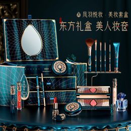 Oogschaduw Chinese oude stijl luxueuze naakt glitter oogschaduw pallete matte glans make -up palet blush poeder cosmetische oogschaduw 231113