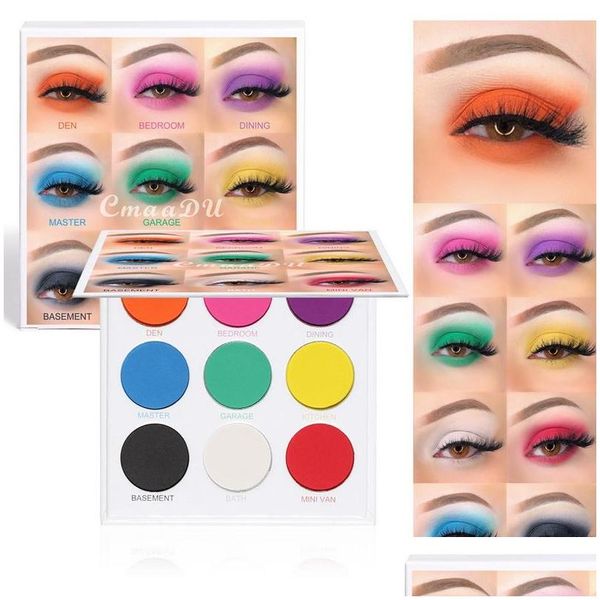 Sombra de ojos Cmaadu 9 Sombras de colores Paleta Mate Fl Erage Iluminar y iluminar Belleza Maquillaje Sombra de ojos Entrega de gotas Salud Ojos Dhjoh