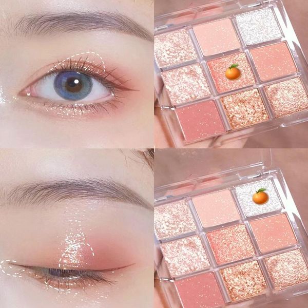 Sombra de ojos Color prensado mate brillo paleta de sombras de ojos resistente al agua pigmento de larga duración diamante brillo desnudo brillante maquillaje ToolEye