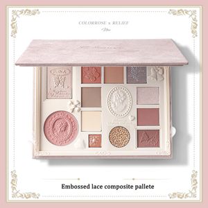 Ombre à paupières Colorrose Embossed Eye Shadow Pallete Blush High Gloss Integrated Palette Modification liquide Cosmetic Pallete 230724