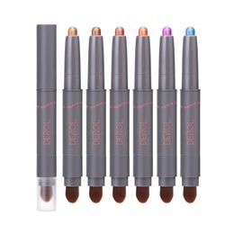 Oogschaduwkleuren Pen Pareliescent Silkworm oogschaduw Potlood Eenvoudig te dragen Natuurlijk Highlighter Pigment Make -upgereedschap met Brusheeeeye