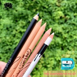 Crayon correcteur d'ombre à paupières, blanc et noir, Eyeliner, Gel pour sourcils, couverture de ver à soie, réparation de taches, paquet de cinq, 231013