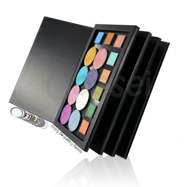 Ombre à Paupières Coosei Livre en Forme de Grande Palette de Fard à Paupières Magnétique 34 Couches VIDE Grande Palette de Maquillage Boîte de Rangement 60pcs 36mm Ombres 230809