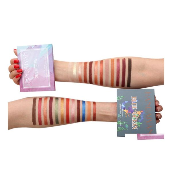 Ombre à paupières Dhs Handaiyan 12Colors Palette de fard à paupières Cosmétiques Mat Glitter Shimmer Makeup Give It To Me And Blue Ocean Drop Deliver Dhonf