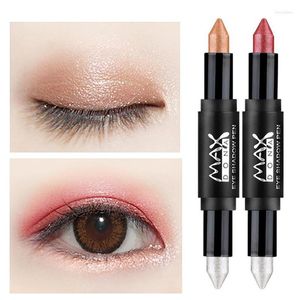 Sombra de ojos Pluma de doble cabeza Larga duración Impermeable Gusano de seda Brillo nacarado Sexy Beauty Stick Cosméticos