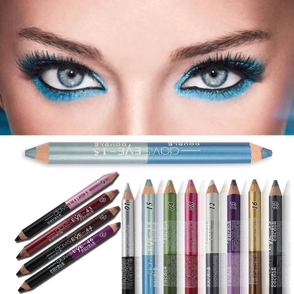 Ombre à paupières Crayon Eyeliner résistant à la transpiration à Double tête crayon ombre à paupières Durable crayon Eye-Liner Pigment imperméable outils de maquillage pour les yeux 231016