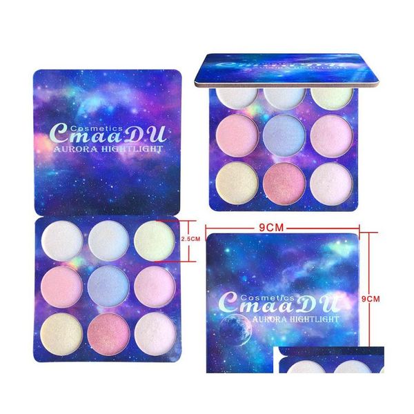 Sombra de ojos Gota Cmaadu 9 colores Paleta de brillo Desnudo luminoso Maquillaje Sombra de ojos Crema Belleza Cosméticos Maquillage Entrega Salud Ma Dhumk