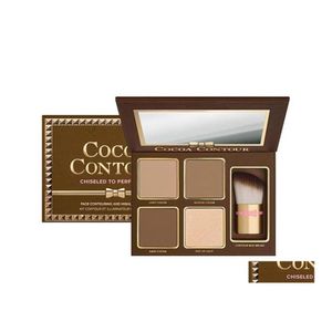 Oogschaduw Drop Cacao Contour Kit 4 Kleuren Bronzers Markeerstiften Poederpalet Naakt Kleur Shimmer Stick Cosmetica Chocolade Eyeshado Dhepw