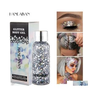 Oogschaduw druppel handaiyan teras glitter body gel laser pailletten 8 kleuren optionals voor haar gezicht lip en in voorraad levering gezondheid bea dhd8p