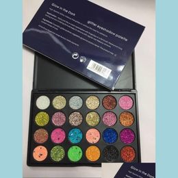 Oogschaduw Eye Make -up gloed in het donkere paarden Glitter oogschaduw 24 kleuren Tra Cream gepigmenteerde Glitters Palet Cosmetica Snel DHFO1