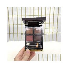 Oogschaduw Snel schip 4 kleuren oogschaduwpalet Lichaamswarmte Disco Stof Suspiciou Matte Shimmer Make-uppaletten met borstel Ogen Cosmetica Dhl1Z