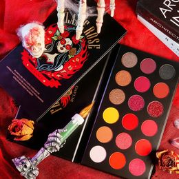 Lidschatten FLAME ROSE Rote Lidschatten-Make-up-Palette professionell DE'LANCI Pigmentierte 18-Farben-Palette Matte Shimmer Glitter 231213