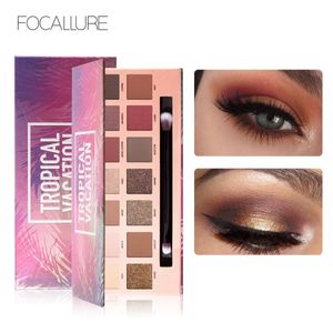 Sombra de ojos FOCALLURE 14 colores Shimmer Matte Eyeshadow Palette Larga duración a prueba de agua Sombra de ojos natural Maquillaje cosmético con cepillo 230804