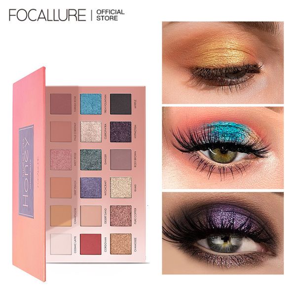 Ombre à paupières FOCALLURE 18 couleurs Palette de fard à paupières pigmentée Ombres colorées Palette Glitter Surligneur Shimmer Matte Eye Makeup Cosmetics 230804