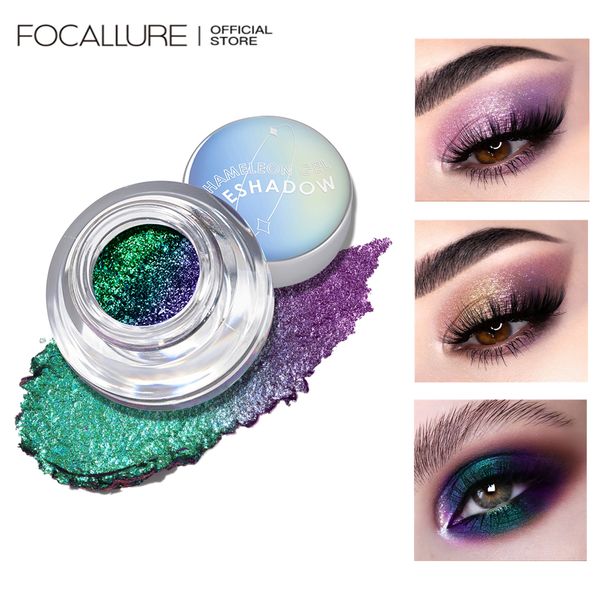 Sombra de ojos FOCALLURE 23 colores brillo sombra de ojos resistente al agua maquillaje de larga duración pigmento brillo camaleón Gel cosméticos 230809