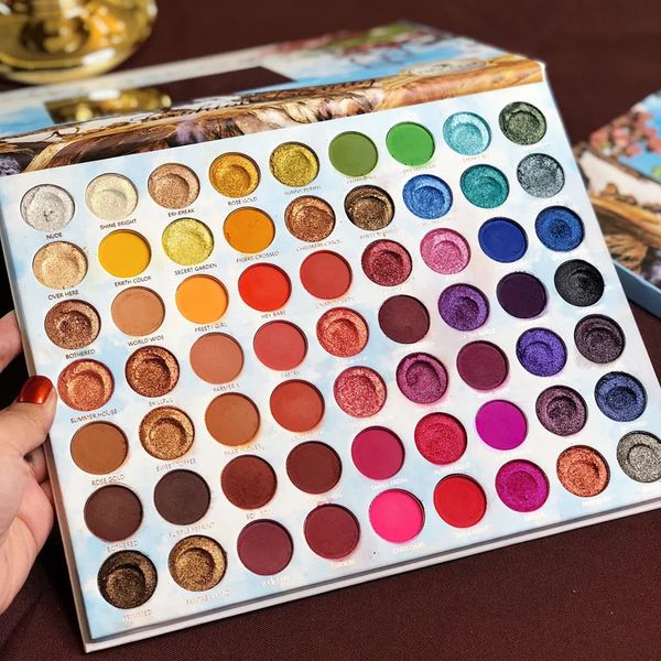 GLAZZI 63 couleurs Palette d'ombres à paupières haute qualité ensembles de maquillage professionnel Look d'été paillettes miroitant mat ombres cuites 231031